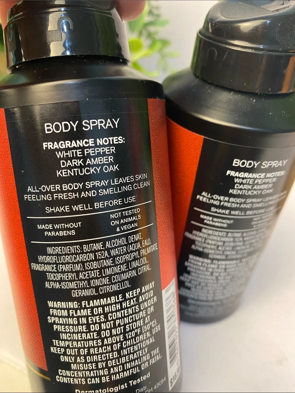 Men's “Bourbon” Bath & Body Works New 2-Pc Body Spray Set
